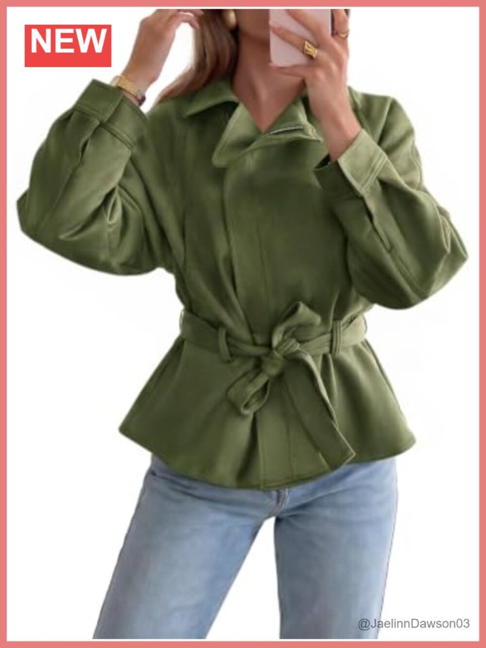 Faux Suede Cropped Moto Jacket Zip Up Belted Biker Casual Womens